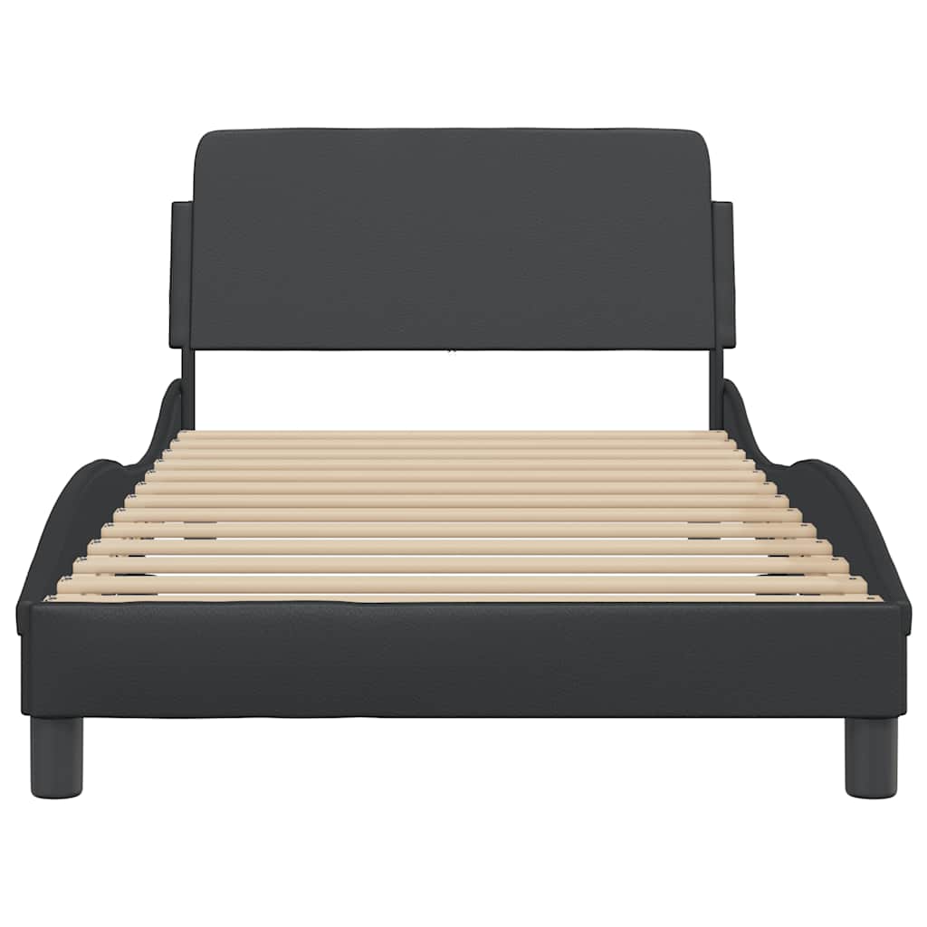 vidaXL Bettgestell "Dover" Schwarz 100x203 cm Kunstleder