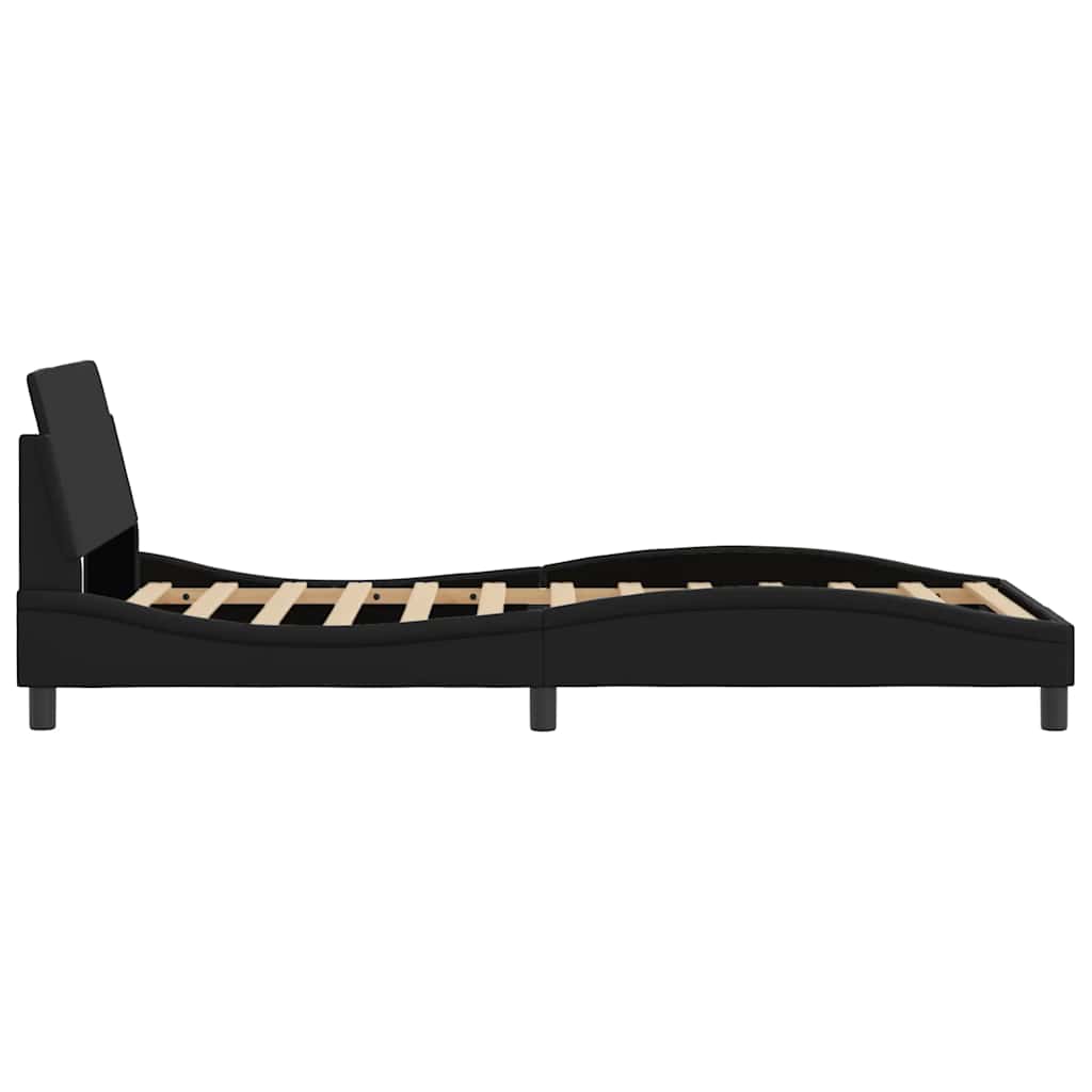 vidaXL Bettgestell "Dover" Schwarz 100x203 cm Kunstleder