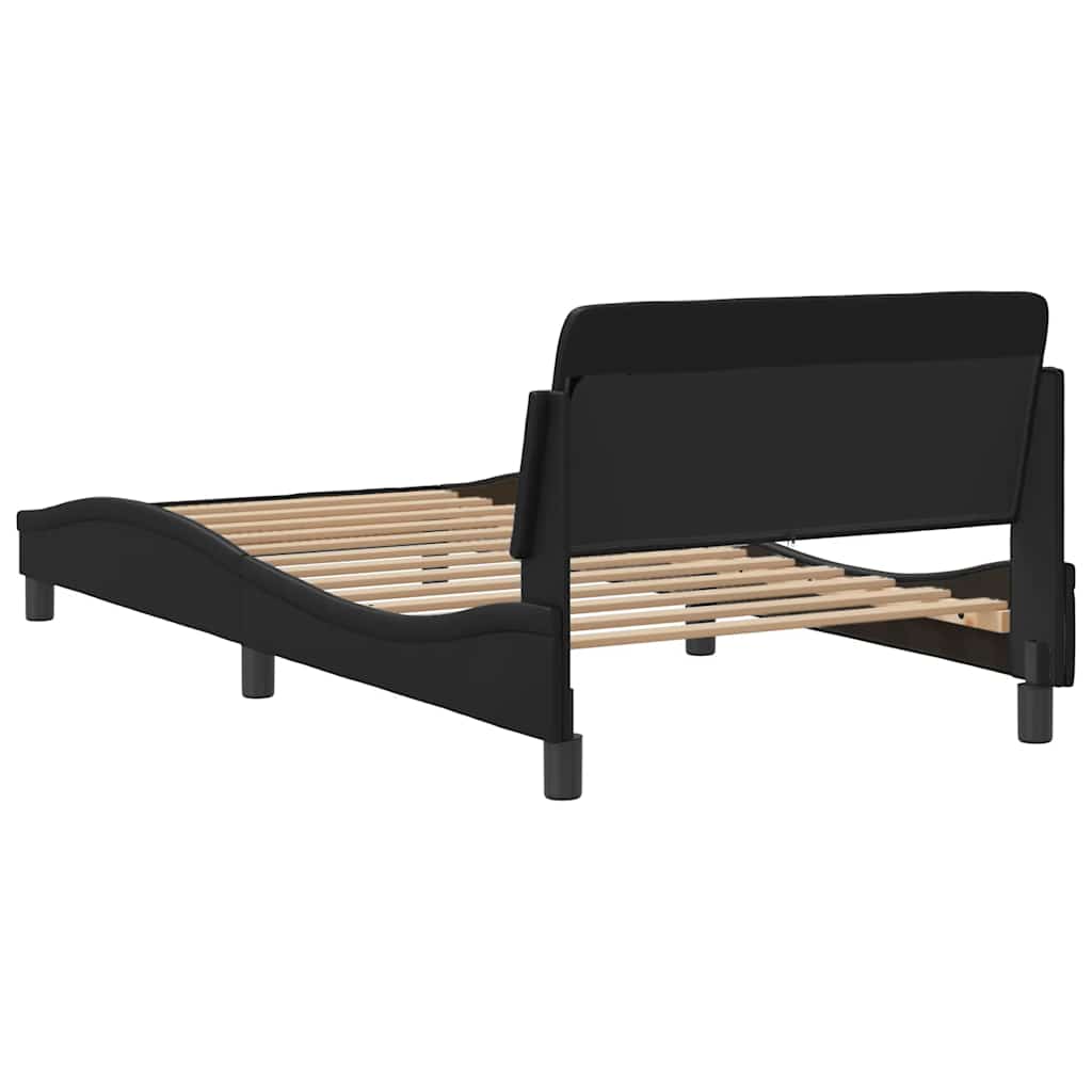 vidaXL Bettgestell "Dover" Schwarz 100x203 cm Kunstleder