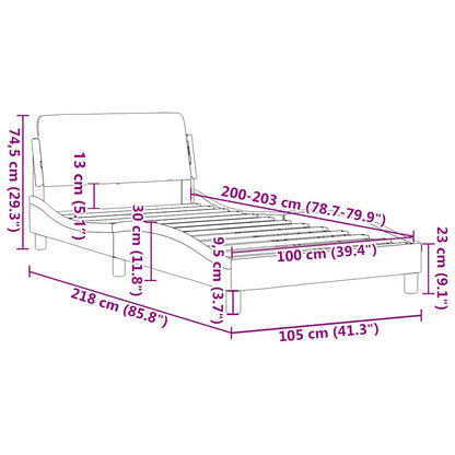 vidaXL Bettgestell "Dover" Schwarz 100x203 cm Kunstleder