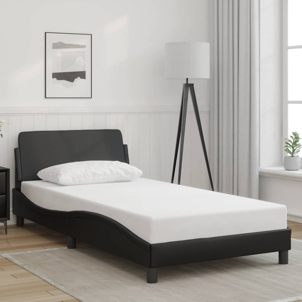 vidaXL Bettgestell "Dover" Schwarz 100x203 cm Kunstleder