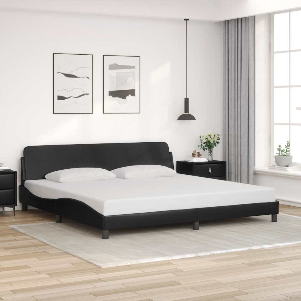 vidaXL Bettgestell "Dover" Schwarz 193x203 cm Kunstleder