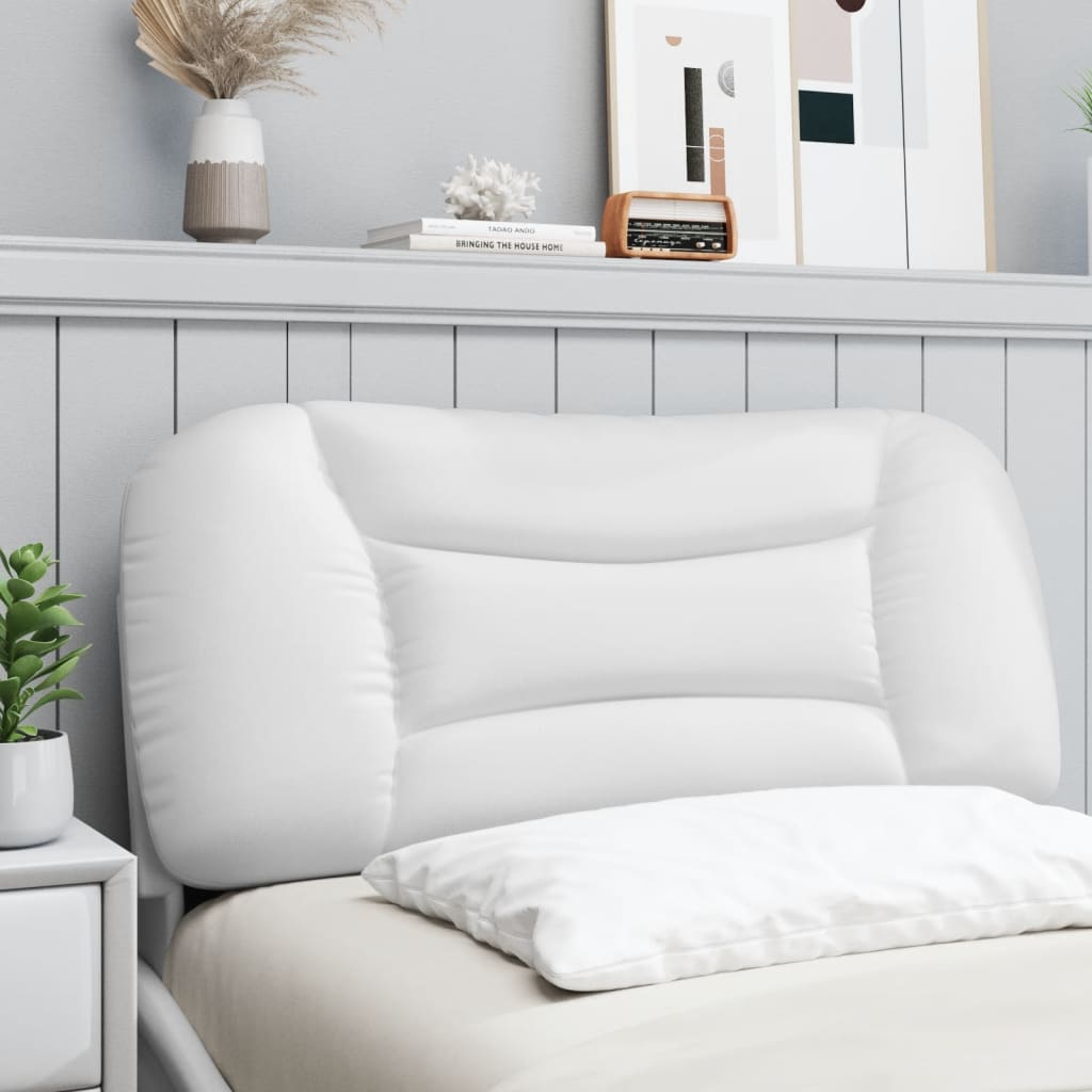 vidaXL Oreiller de tête de lit "Hvar" Blanc 80 cm Similicuir
