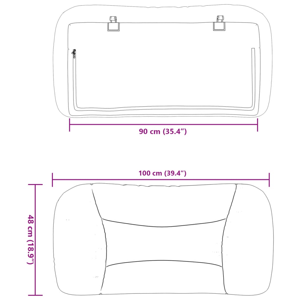 Kopfteil-Kissen "Hvar" Hellgrau 90 cm Stoff
