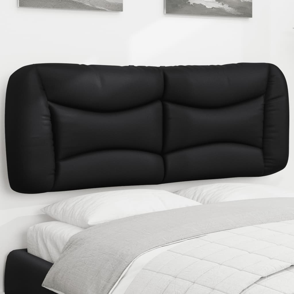 vidaXL Kopfteil-Kissen "Hvar" Schwarz 140 cm Kunstleder