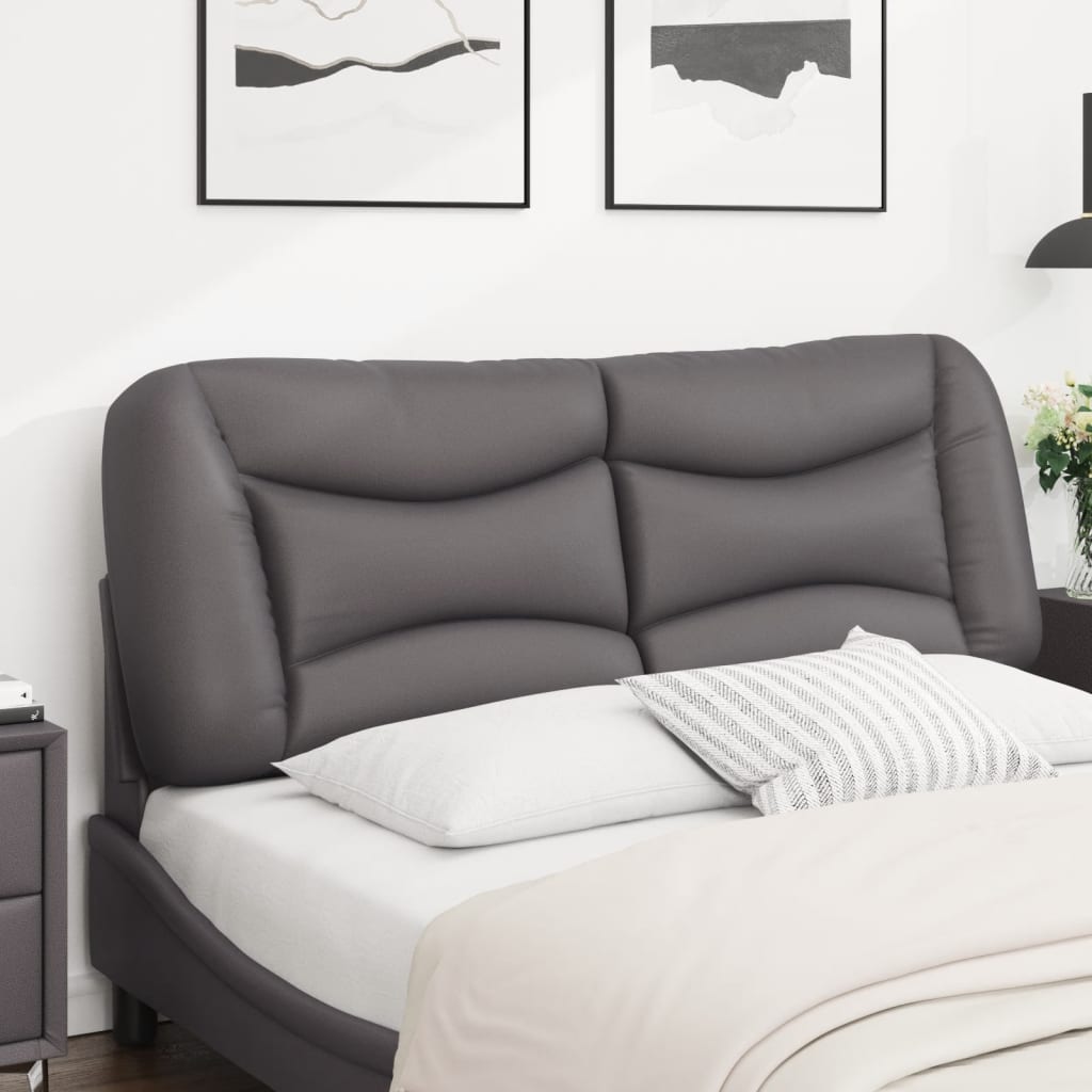 vidaXL Kopfteil-Kissen "Hvar" Grau 140 cm Kunstleder
