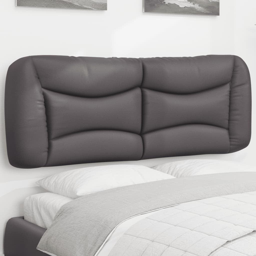 vidaXL Kopfteil-Kissen "Hvar" Grau 140 cm Kunstleder