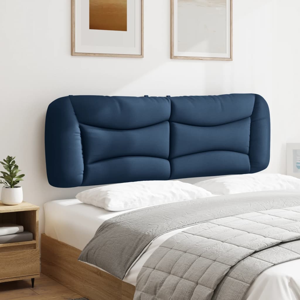 vidaXL Coussin de tête de lit "Hvar" Bleu 160 cm Tissu