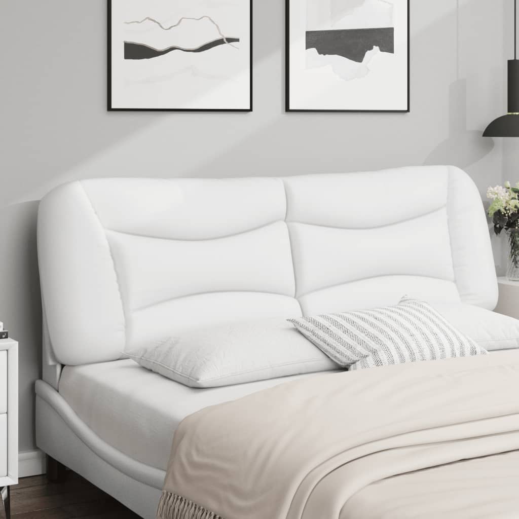 vidaXL Kopfteil-Kissen "Hvar" Weiß 160 cm Kunstleder