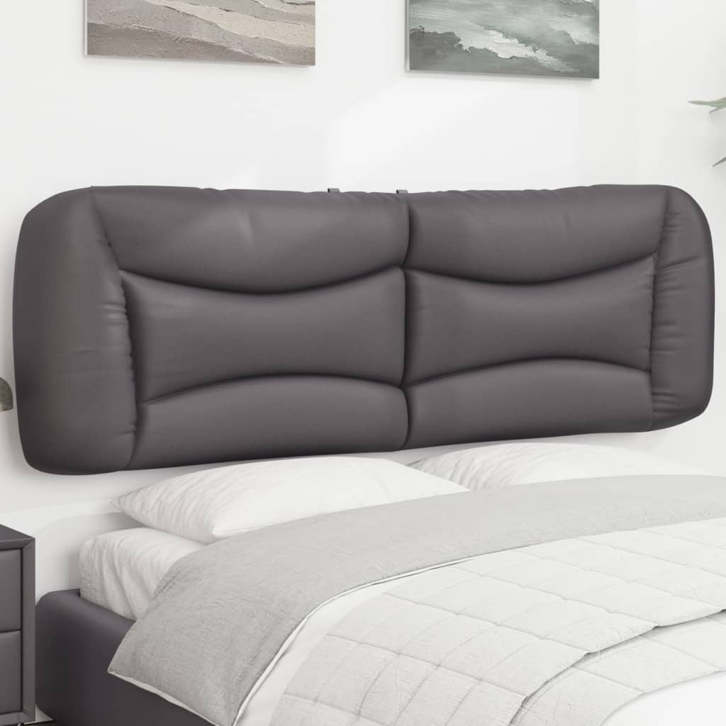 vidaXL Kopfteil-Kissen "Hvar" Grau 160 cm Kunstleder