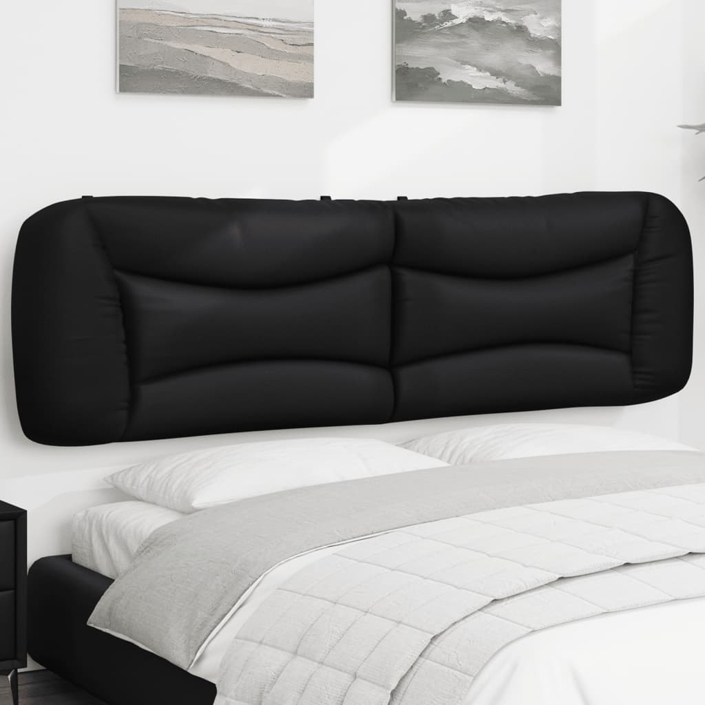 vidaXL Kopfteil-Kissen "Hvar" Schwarz 180 cm Kunstleder