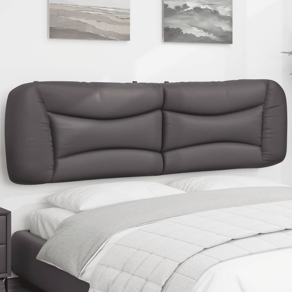 vidaXL Kopfteil-Kissen "Hvar" Grau 180 cm Kunstleder