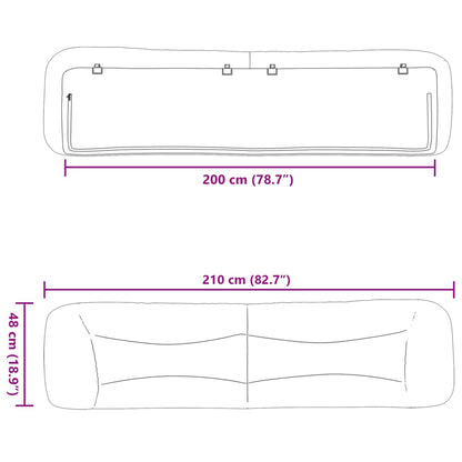 vidaXL Kopfteil-Kissen "Hvar" Dunkelgrau 200 cm Stoff