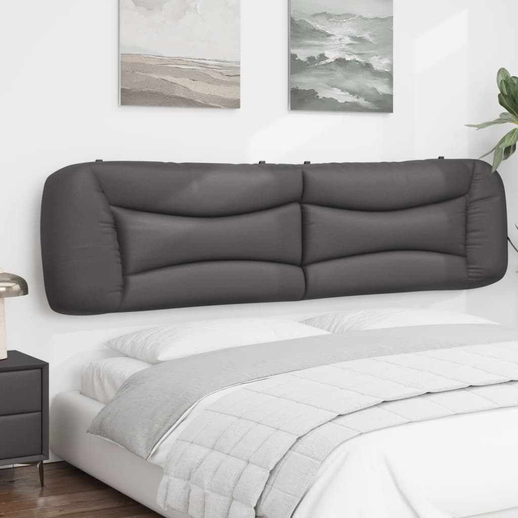 vidaXL Kopfteil-Kissen "Hvar" Grau 200 cm Kunstleder