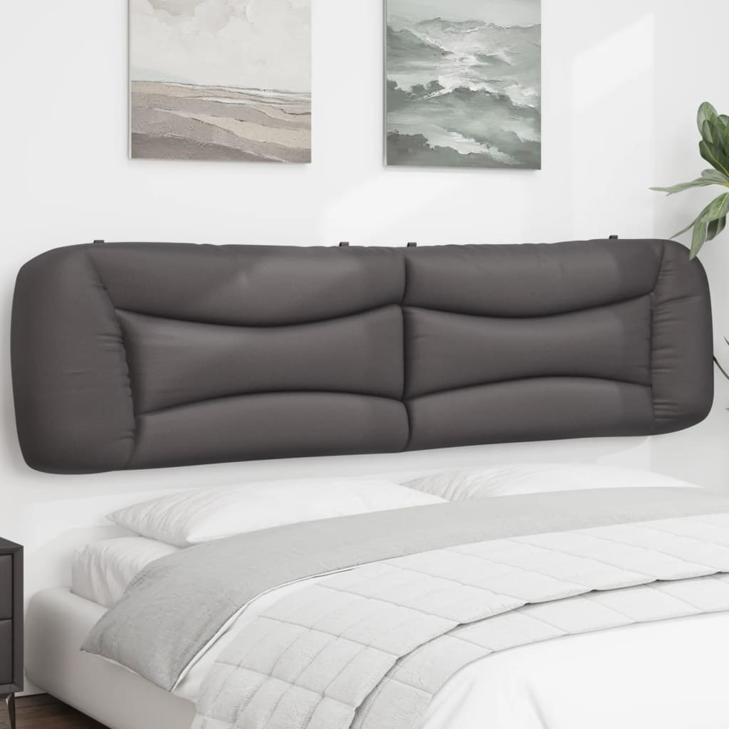 vidaXL Kopfteil-Kissen "Hvar" Grau 200 cm Kunstleder