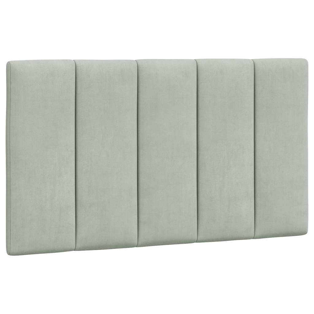 vidaXL Kopfteil-Kissen "Hanko" Hellgrau 80 cm Samt