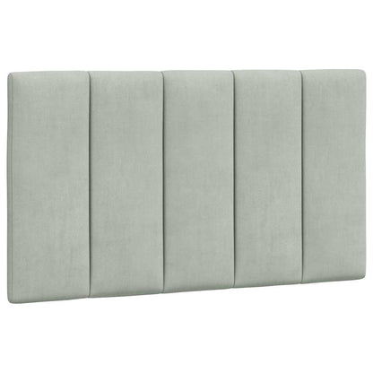 vidaXL Kopfteil-Kissen "Hanko" Hellgrau 80 cm Samt