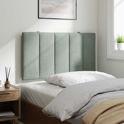 vidaXL Kopfteil-Kissen "Hanko" Hellgrau 90 cm Samt