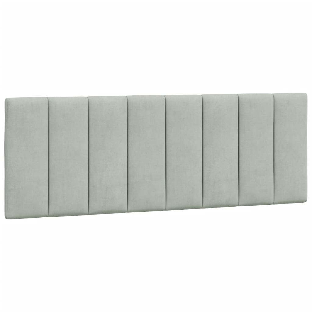 vidaXL Kopfteil-Kissen "Hanko" Hellgrau 120 cm Samt