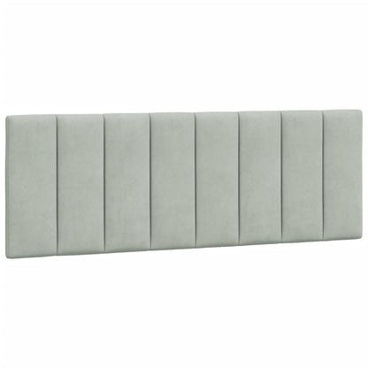 vidaXL Kopfteil-Kissen "Hanko" Hellgrau 120 cm Samt