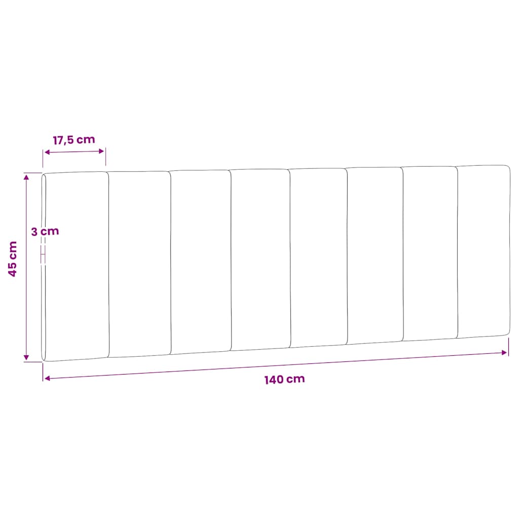 vidaXL Kopfteil-Kissen "Hanko" Hellgrau 140 cm Samt