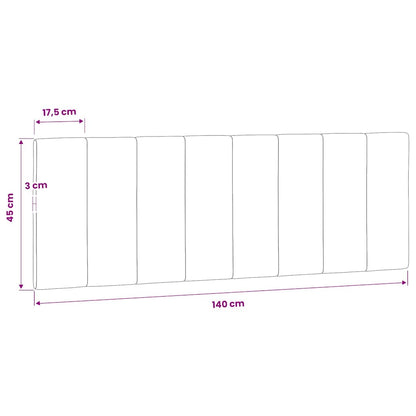 vidaXL Kopfteil-Kissen "Hanko" Hellgrau 140 cm Samt