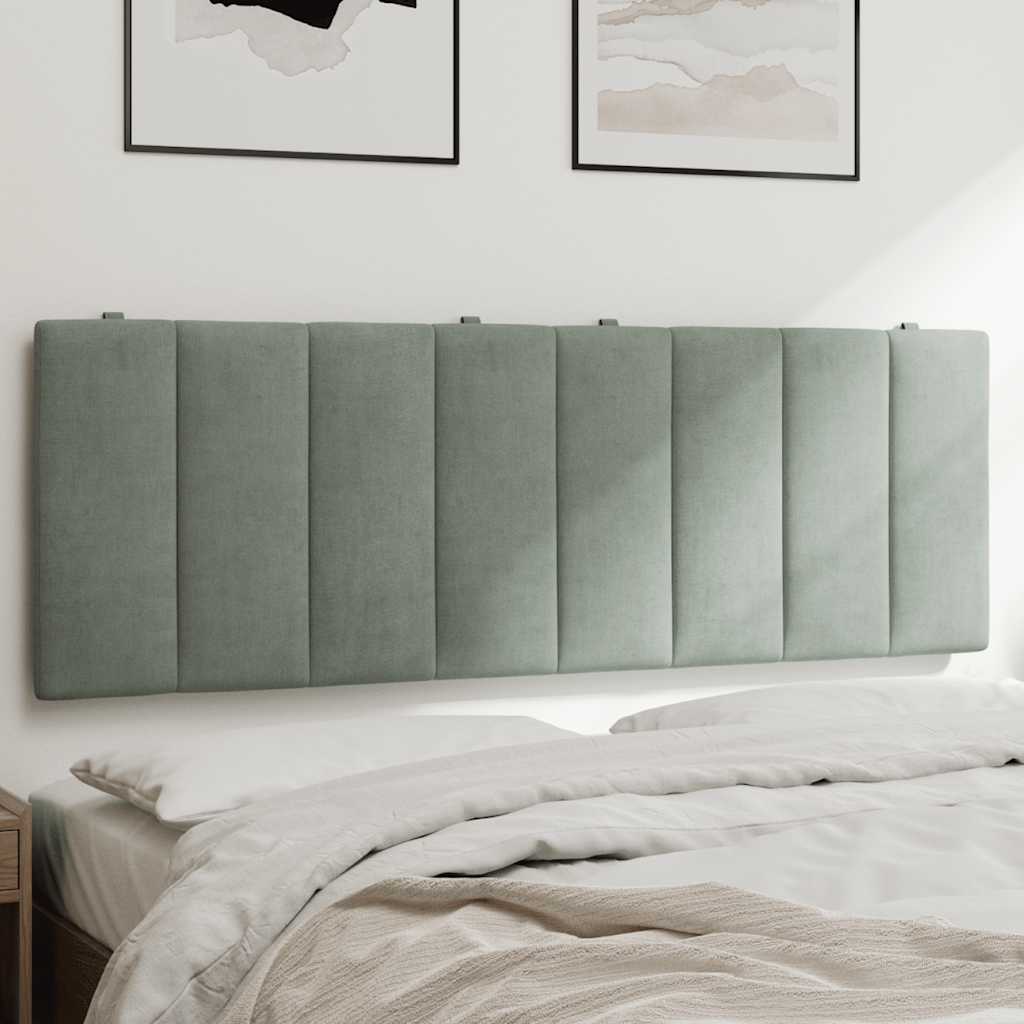 vidaXL Kopfteil-Kissen "Hanko" Hellgrau 140 cm Samt