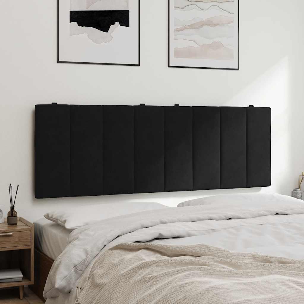 vidaXL Kopfteil-Kissen "Hanko" Schwarz 140 cm Samt