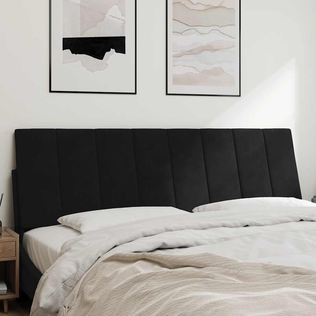 vidaXL Kopfteil-Kissen "Hanko" Schwarz 160 cm Samt
