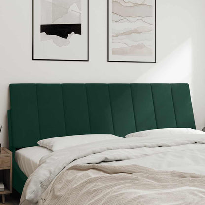 vidaXL Kopfteil-Kissen "Hanko" Dunkelgrün 160 cm Samt