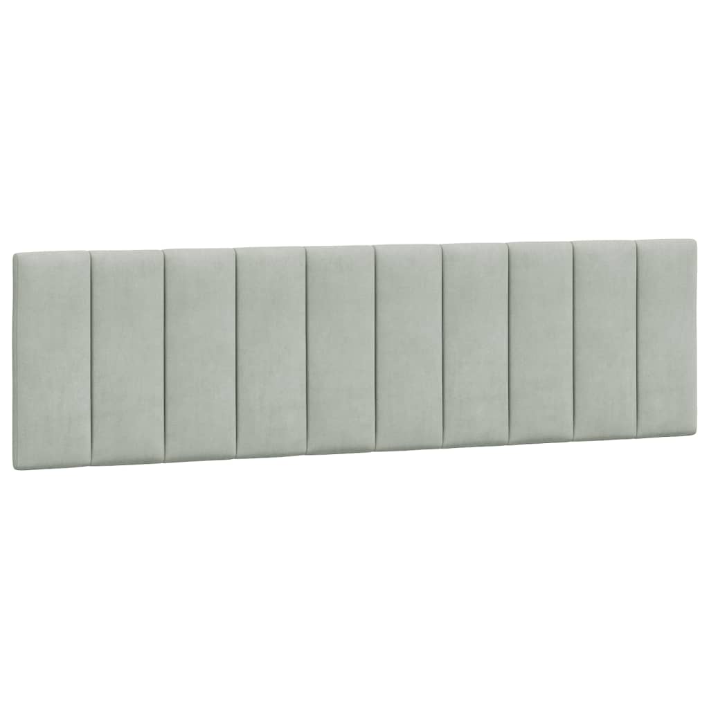 vidaXL Kopfteil-Kissen "Hanko" Hellgrau 180 cm Samt