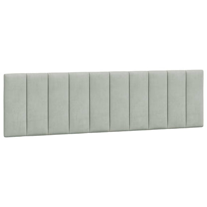 vidaXL Kopfteil-Kissen "Hanko" Hellgrau 180 cm Samt