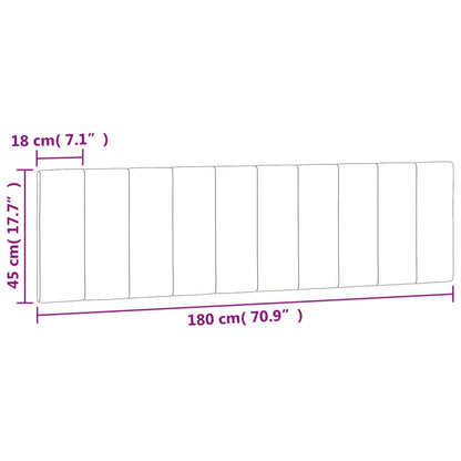 vidaXL Kopfteil-Kissen "Hanko" Hellgrau 180 cm Samt