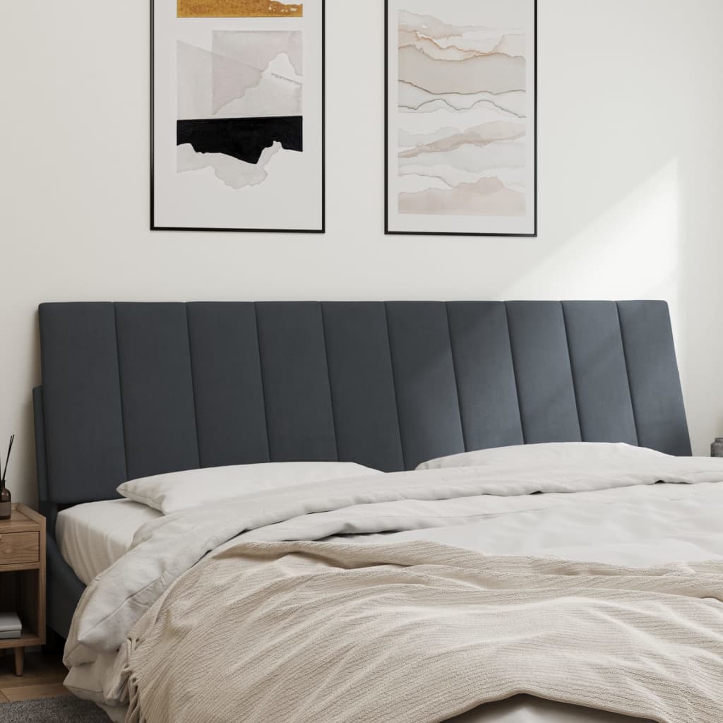 vidaXL Kopfteil-Kissen "Hanko" Dunkelgrau 180 cm Samt