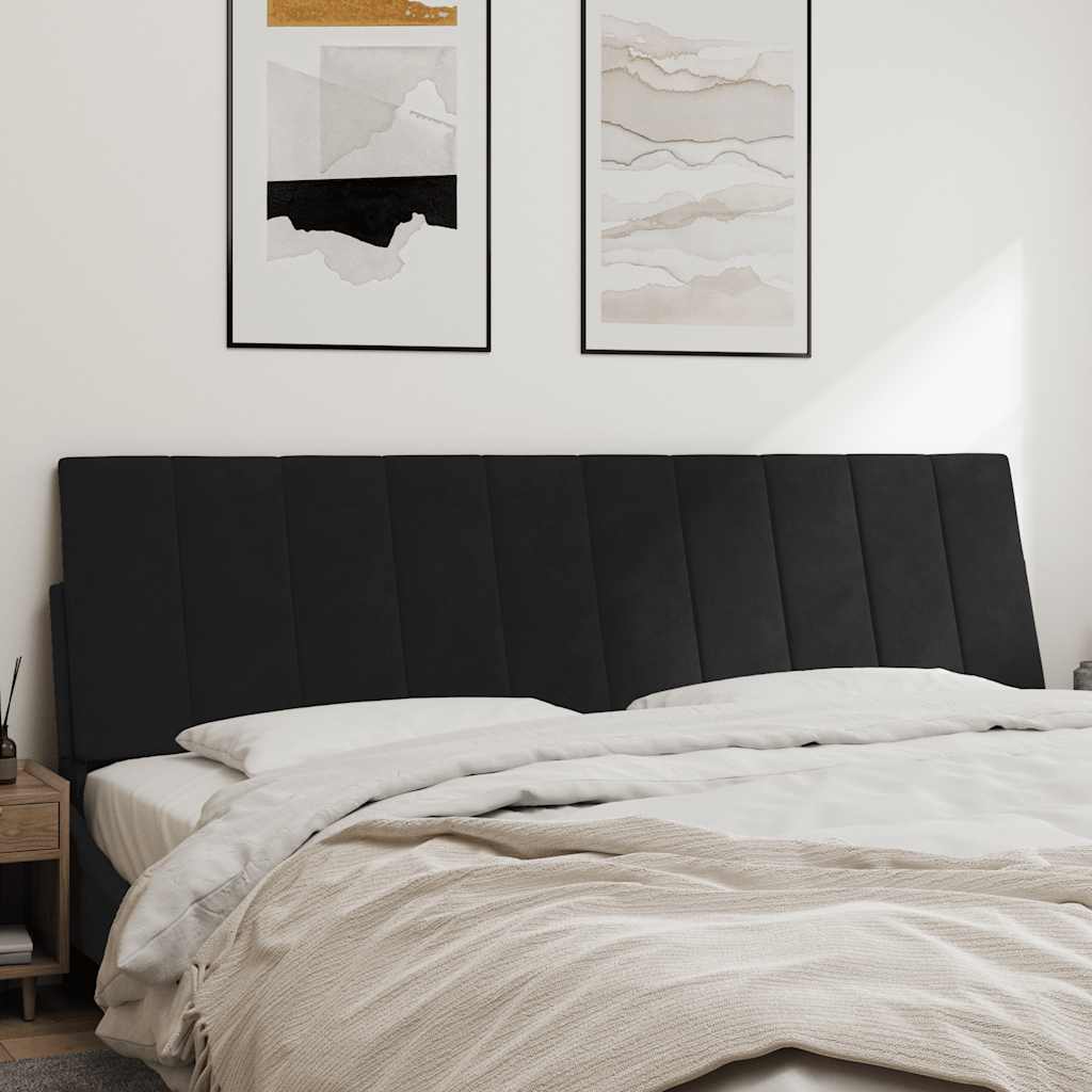 vidaXL Kopfteil-Kissen "Hanko" Schwarz 180 cm Samt