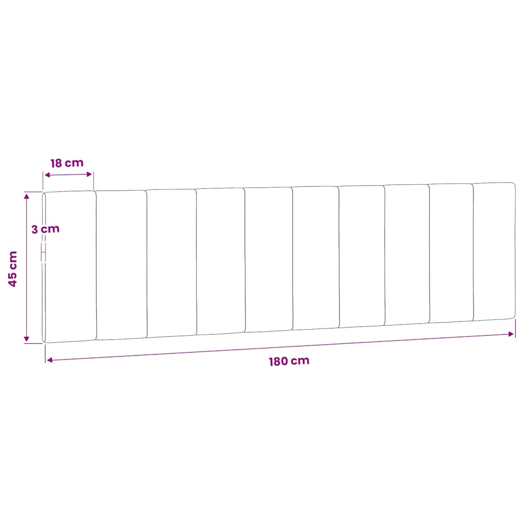 vidaXL Kopfteil-Kissen "Hanko" Schwarz 180 cm Samt