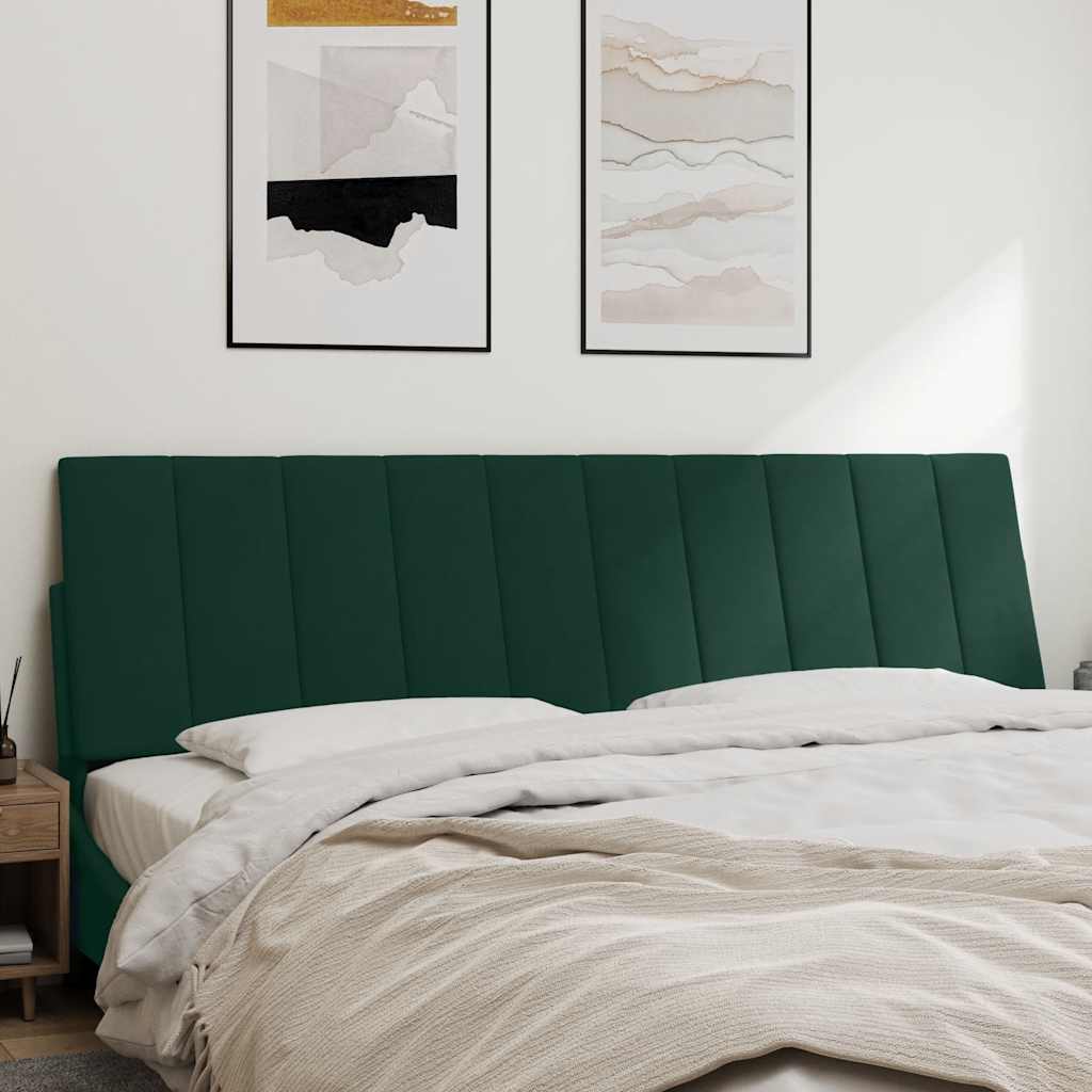 vidaXL Kopfteil-Kissen "Hanko" Dunkelgrün 180 cm Samt