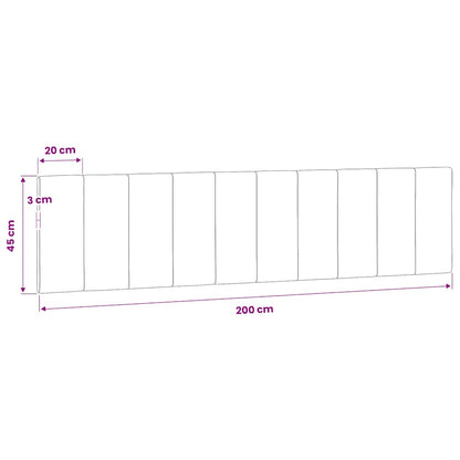 vidaXL Kopfteil-Kissen "Hanko" Schwarz 200 cm Samt
