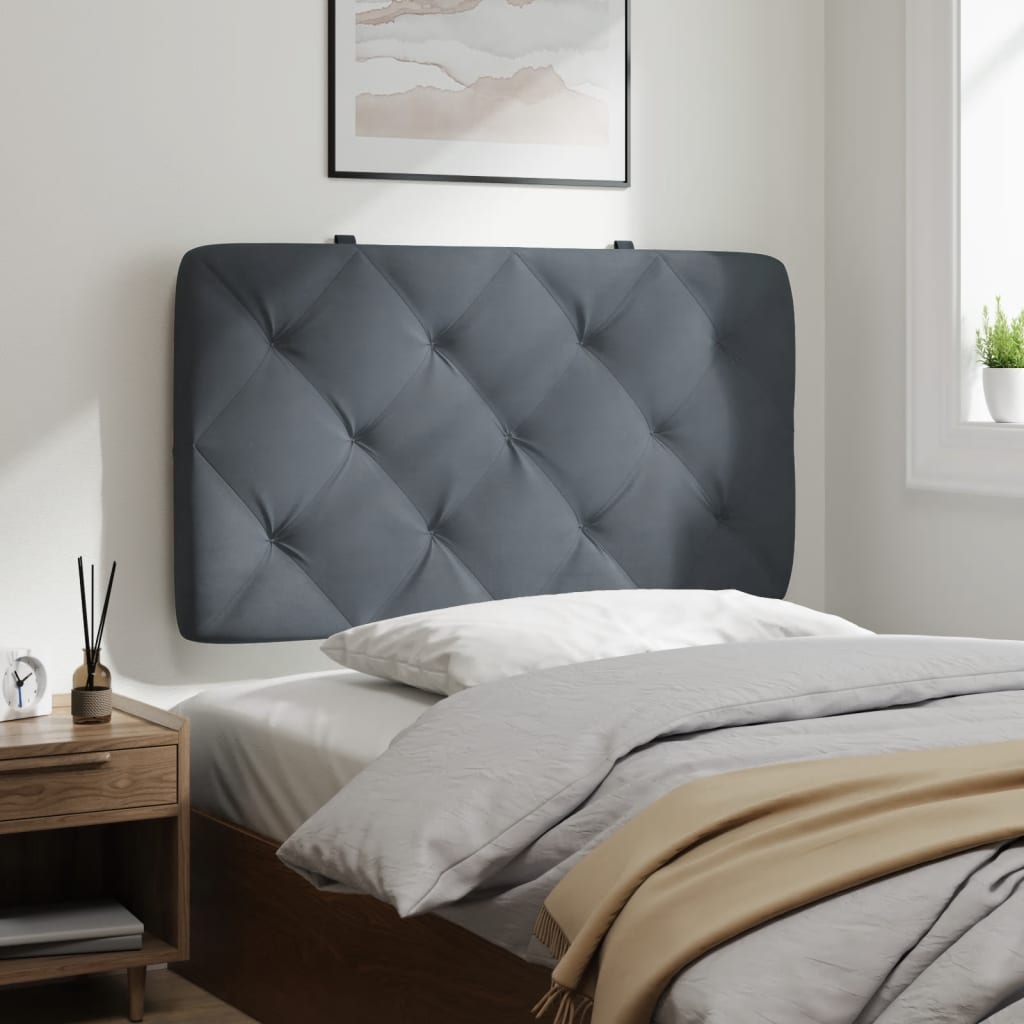 vidaXL Kopfteil-Kissen Dunkelgrau 90 cm Samt