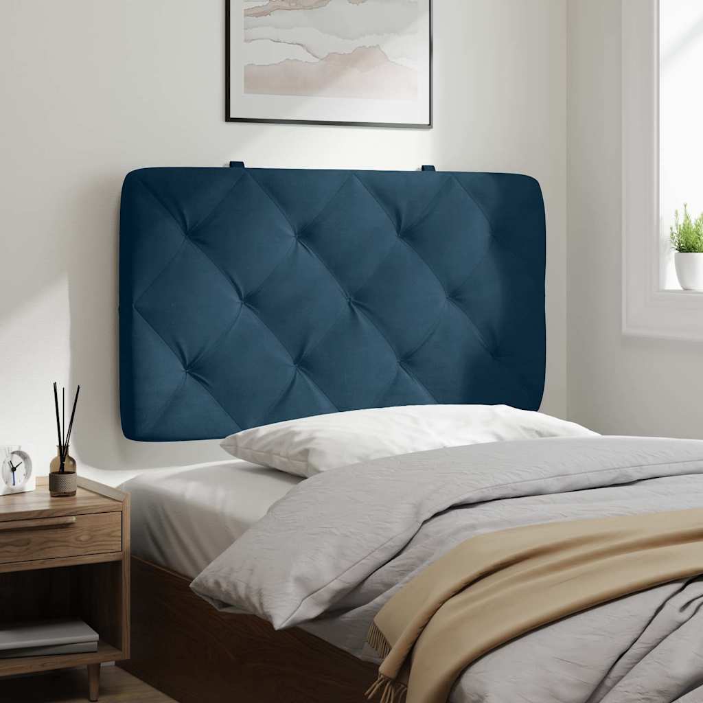 vidaXL Kopfteil-Kissen Blau 90 cm Samt