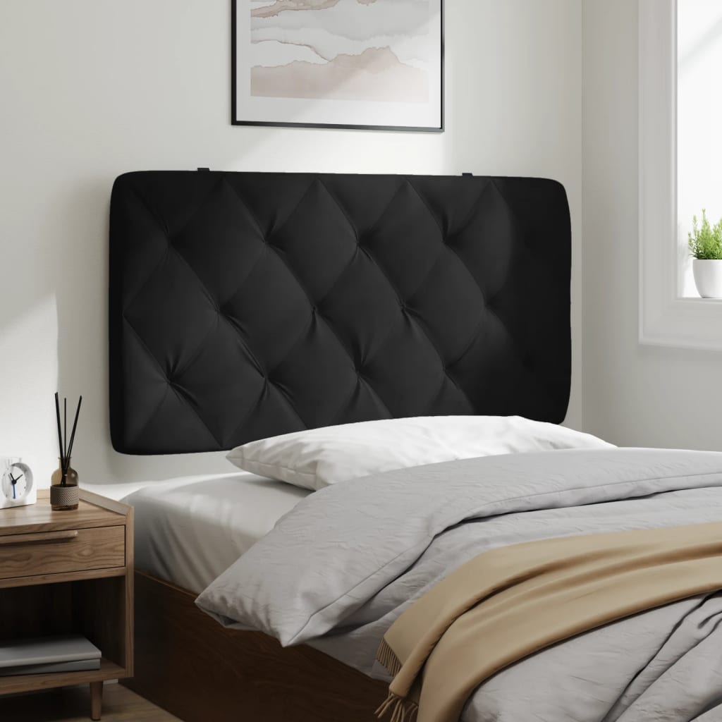 vidaXL Oreiller de tête de lit Noir 100 cm Velours