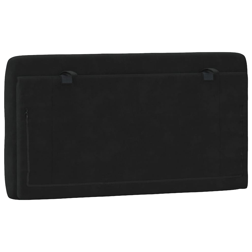 vidaXL Oreiller de tête de lit Noir 100 cm Velours