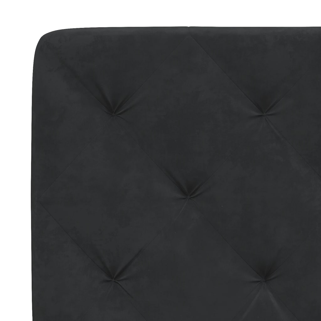 vidaXL Oreiller de tête de lit Noir 100 cm Velours