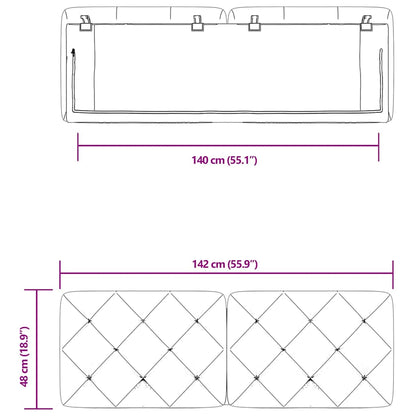 vidaXL Kopfteil-Kissen Dunkelgrün 140 cm Samt
