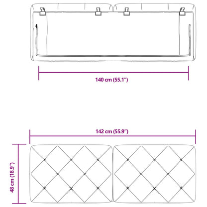 vidaXL Kopfteil-Kissen Rosa 140 cm Samt