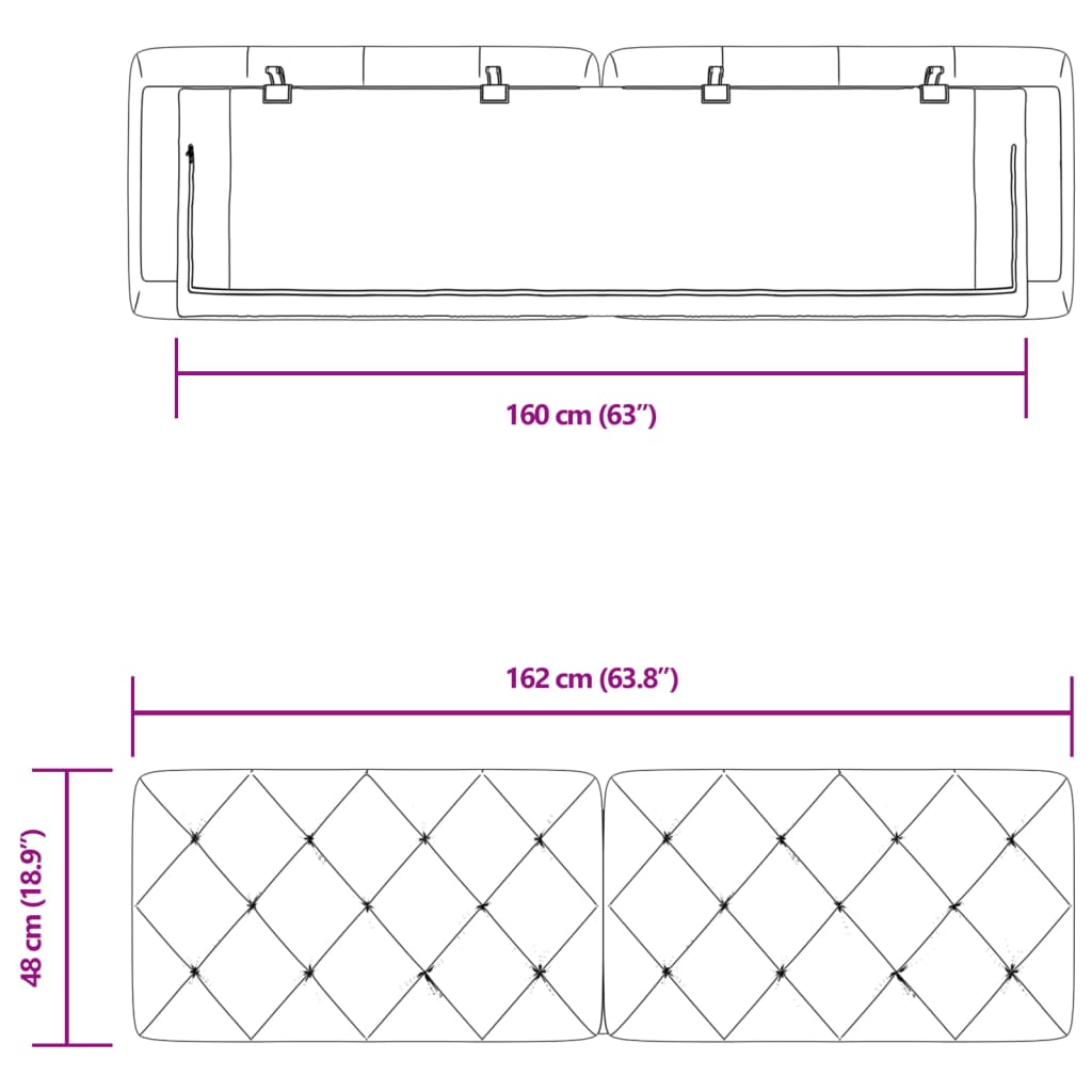 vidaXL Kopfteil-Kissen Hellgrau 160 cm Samt