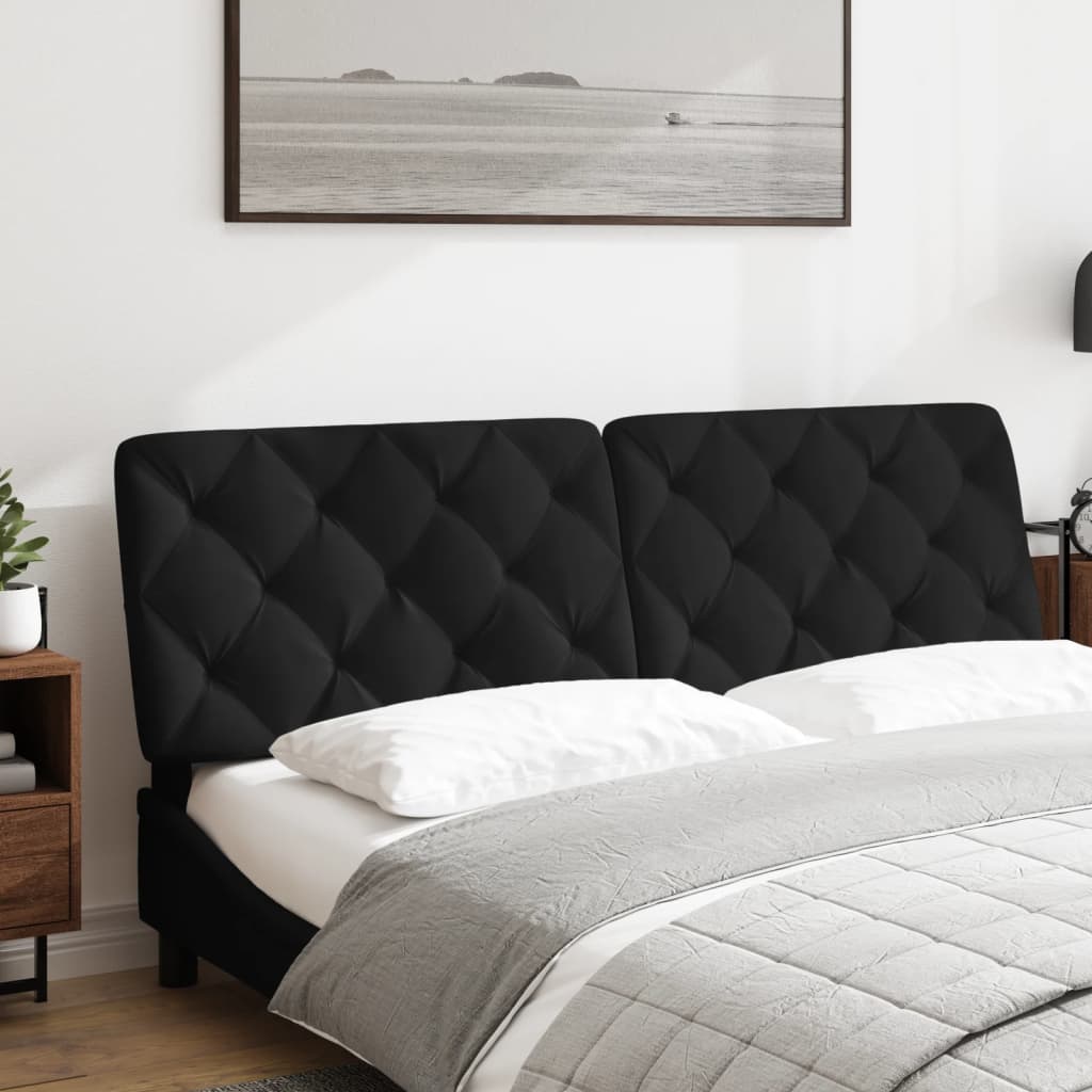 vidaXL Coussin de tête de lit Noir 160 cm Velours