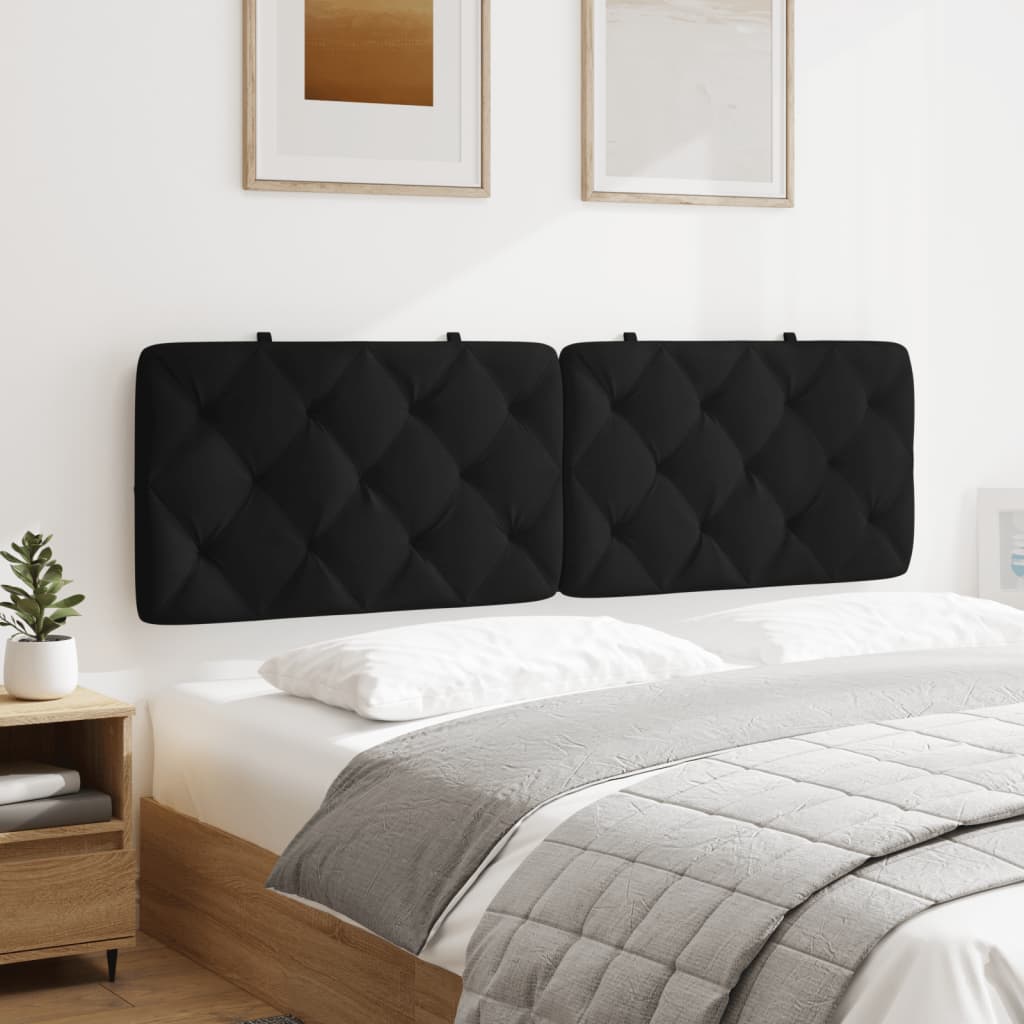 vidaXL Coussin de tête de lit Noir 160 cm Velours