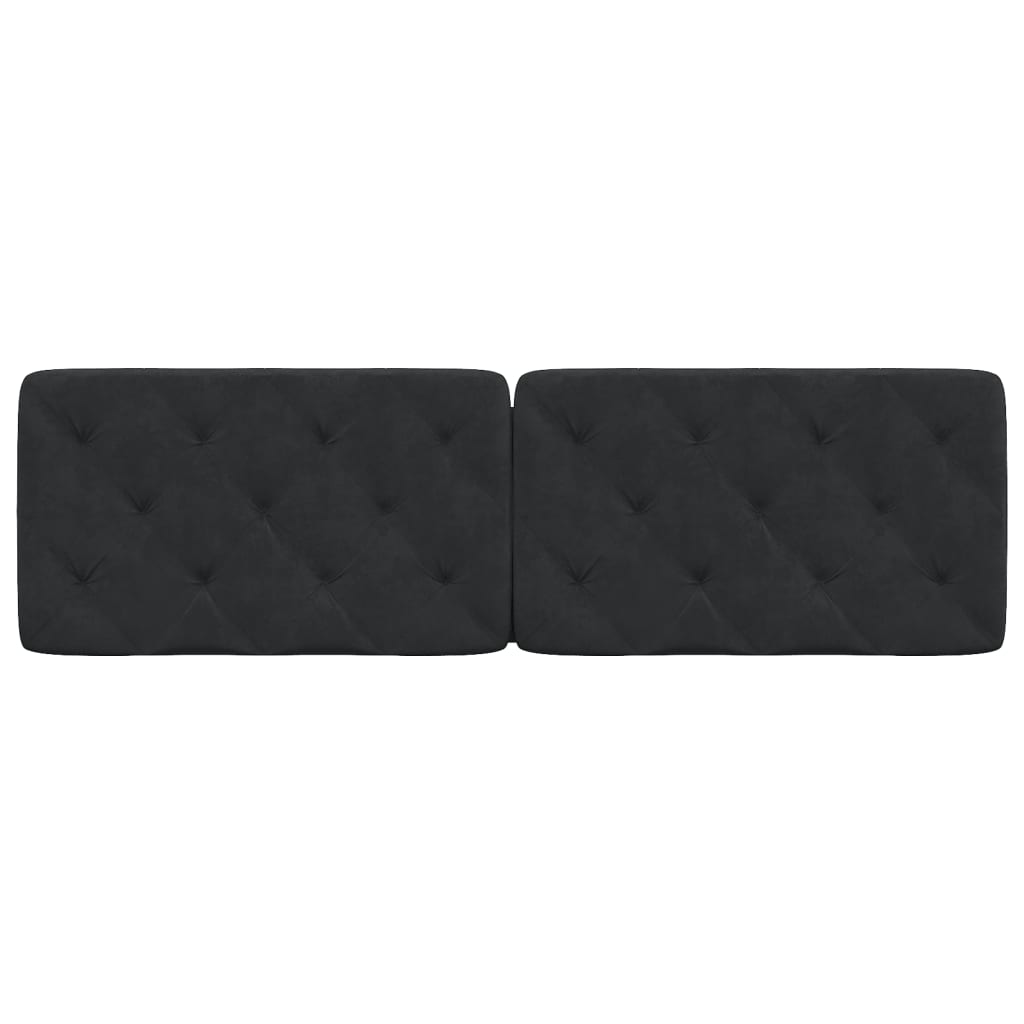vidaXL Coussin de tête de lit Noir 160 cm Velours