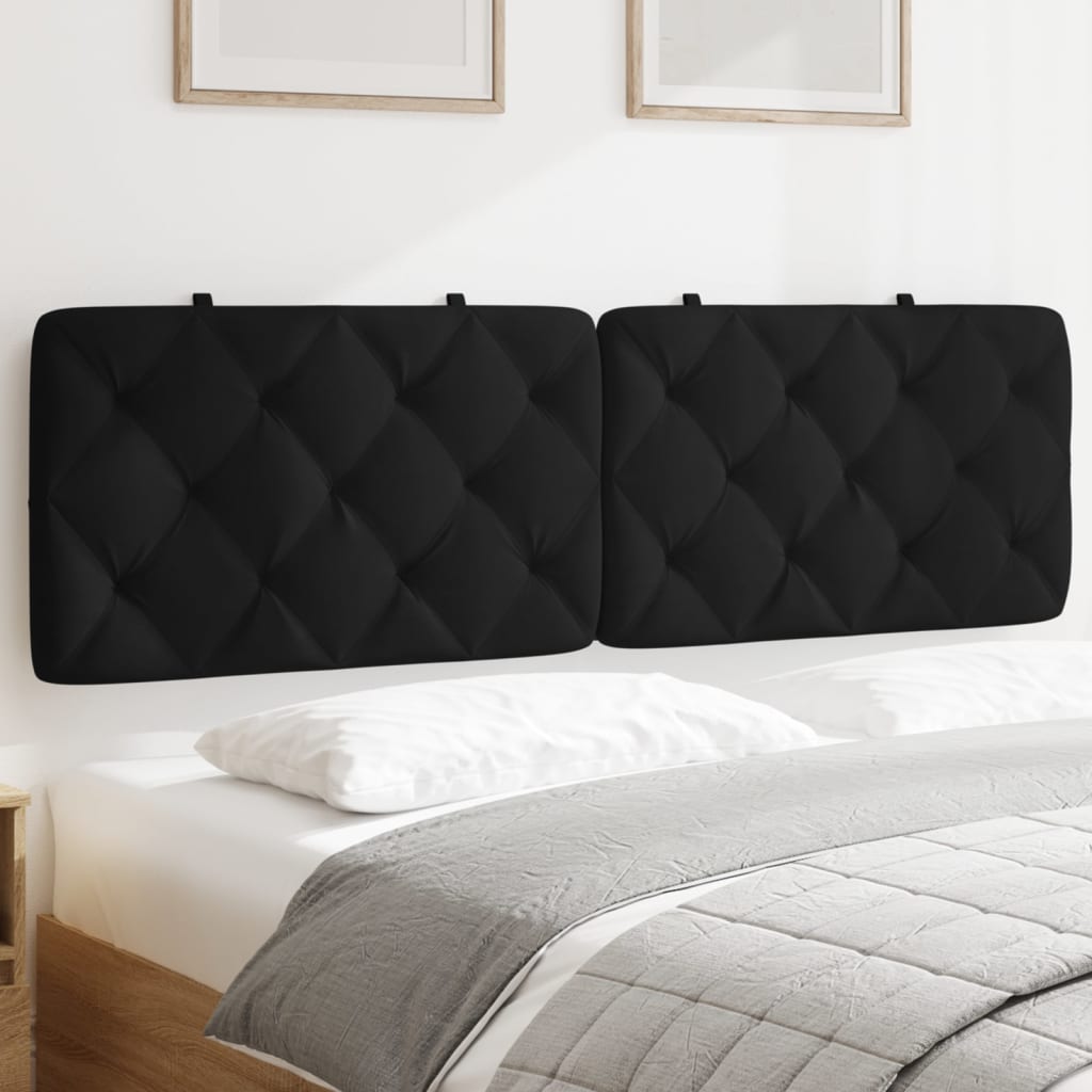 vidaXL Coussin de tête de lit Noir 160 cm Velours